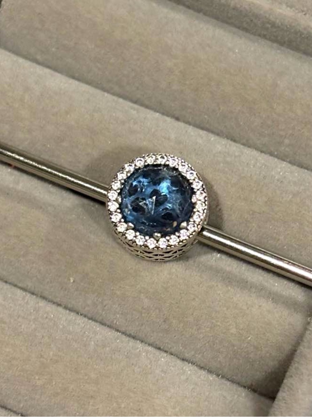 Pandora Radiant Hearts Charm - Moonlight Blue Crystal